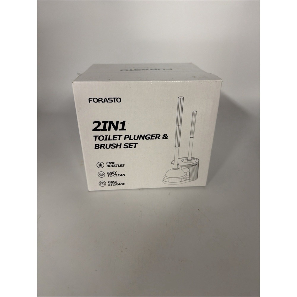 FORASTO 2-in-1 Toilet Plunger and Brush Set